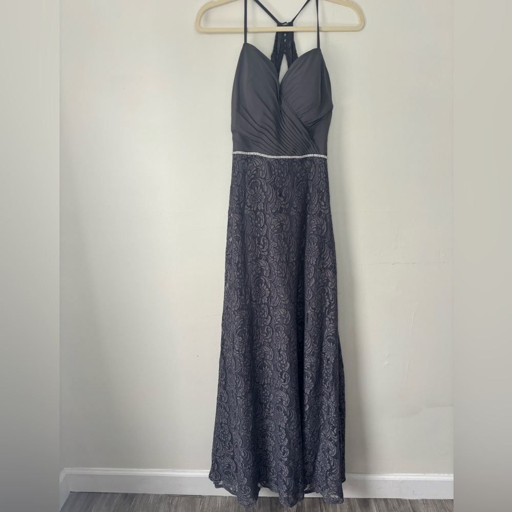 Christina Wu formal dress in charcoal. Size 8.